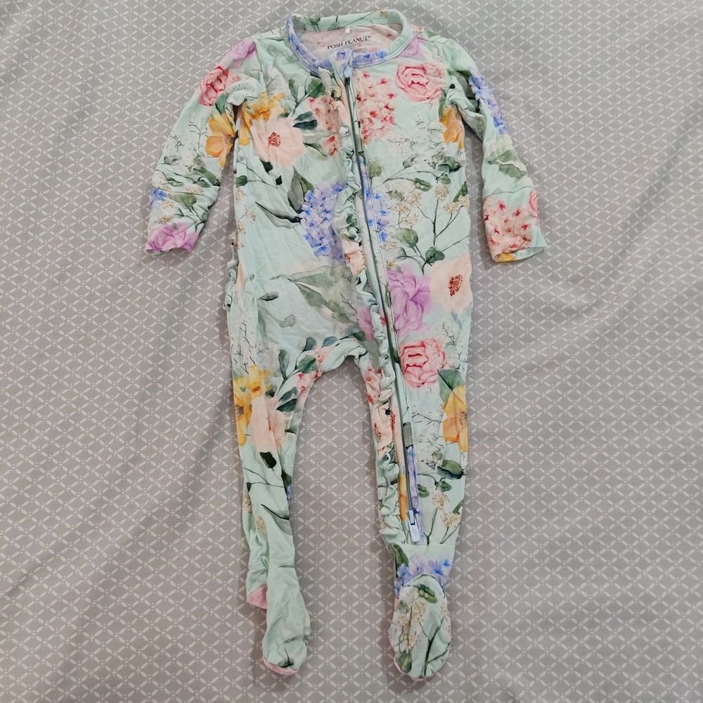 Posh Peanut Floral Footsie Size 3-6mo